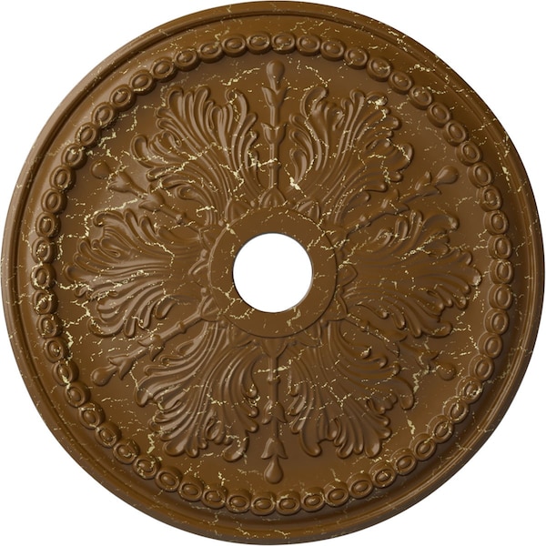 Ekena Millwork Winsor Ceiling Medallion (Fits Canopies up to 4"), 27 1/2"OD x 4"ID x 1 1/2"P, Smokey Topaz Crackle CM27WISTC - main